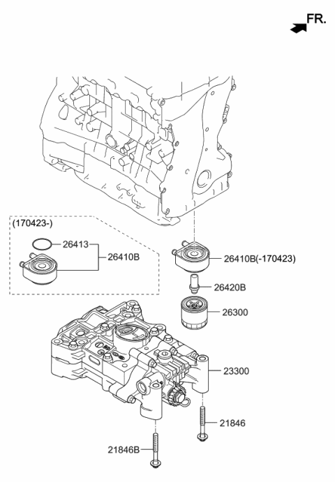 2020 Kia Optima Cooler Assembly-Engine Oil Diagram for 264102G101