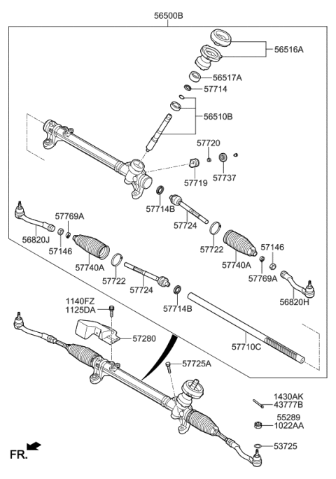 2020 Kia Optima End Assembly-Tie Rod,RH Diagram for 56825C1710