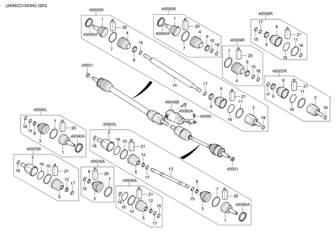 2019 Kia Optima Drive Shaft (Front) Diagram 1