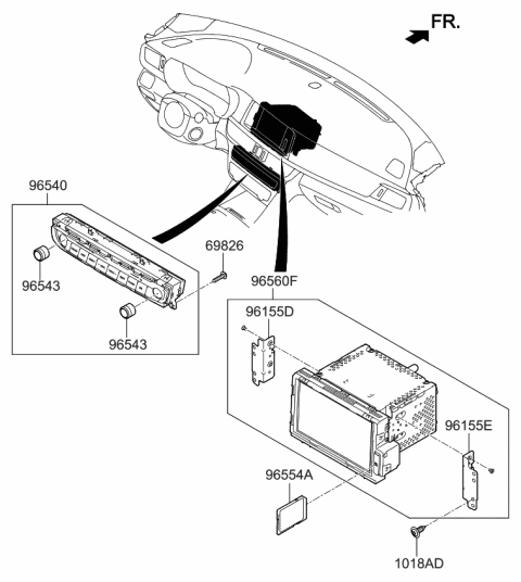 2020 Kia Optima Head Unit Assembly-AVN Diagram for 96560D5DA2WK