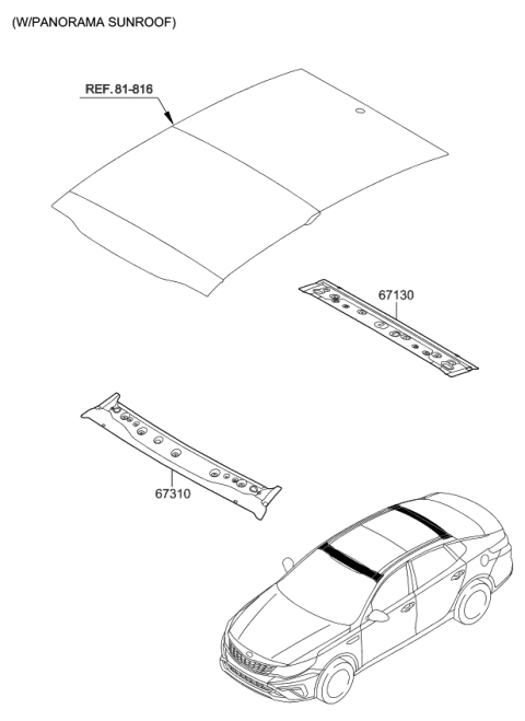 2019 Kia Optima Roof Panel Diagram 2