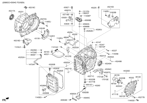 2020 Kia Optima Auto Transmission Case Diagram 1