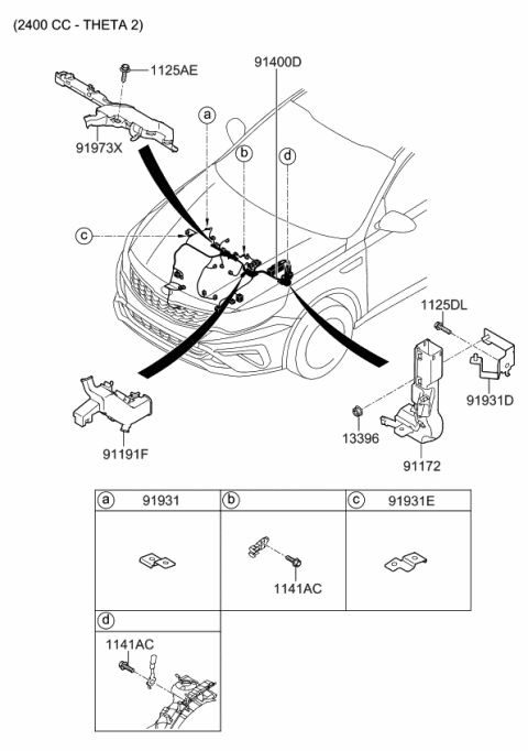 2020 Kia Optima Pad U Diagram for 91465D5010