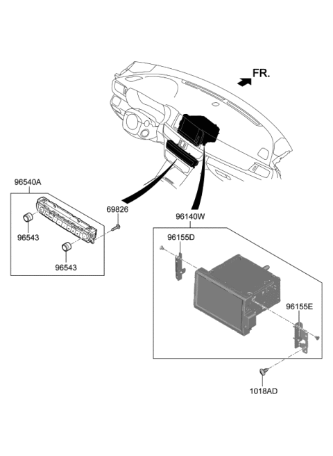 2019 Kia Optima Audio Assembly Diagram for 96160D5900WK