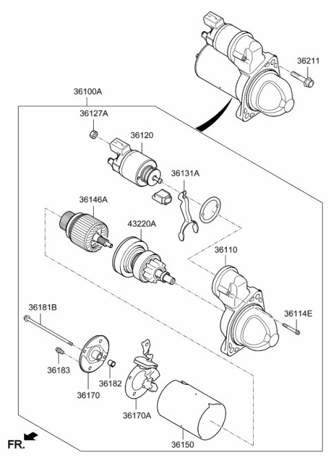 2020 Kia Optima PINION Assembly-Drive Diagram for 361402G250