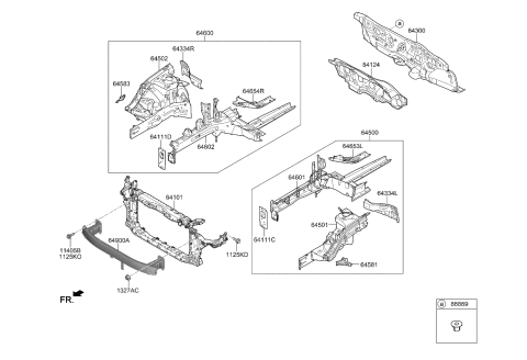 2020 Kia Optima Fender Apron & Radiator Support Panel Diagram