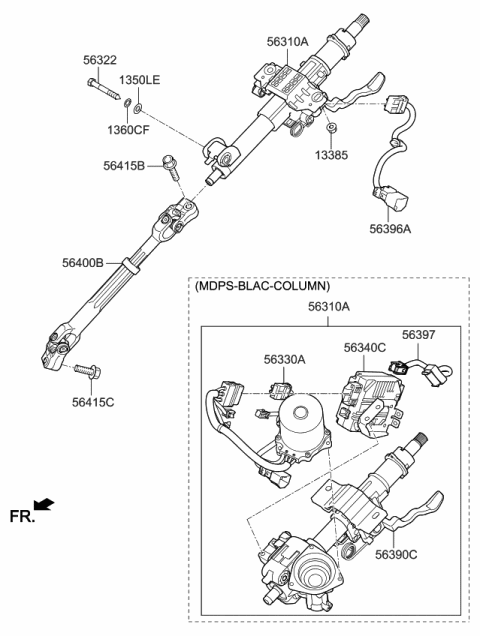 2019 Kia Optima Controller Assembly-MDPS Diagram for 56340D5510