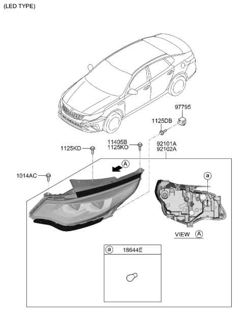 2020 Kia Optima Head Lamp Diagram 1