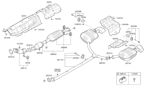 2019 Kia Optima Muffler & Exhaust Pipe Diagram 1