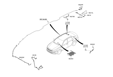 2020 Kia Optima Feeder Cable-Antenna Diagram for 96220D4201