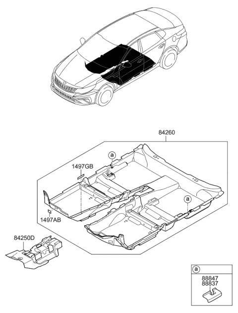 2019 Kia Optima Covering-Floor Diagram