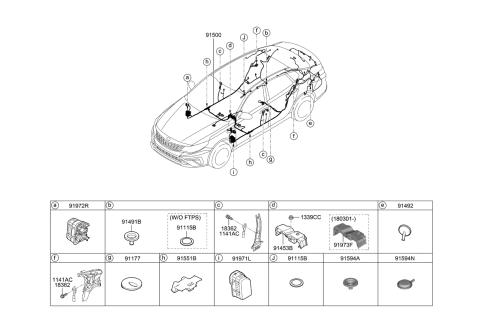 2020 Kia Optima Pad U Diagram for 91300D5551