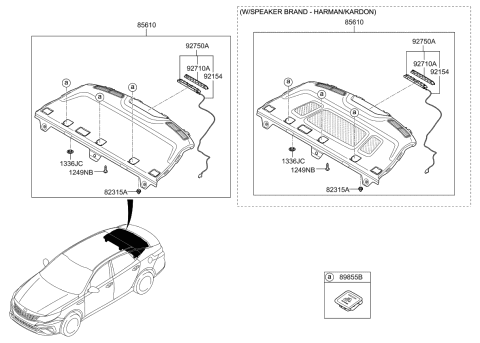 2020 Kia Optima Rear Package Tray Diagram