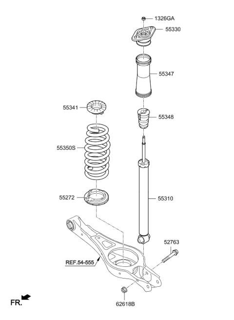 2020 Kia Optima Rear Springs Diagram for 55350D5650