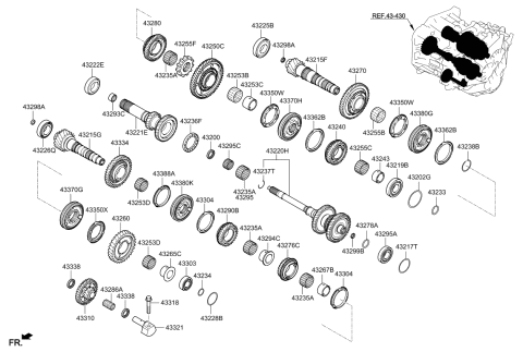 2020 Kia Optima Gear Assembly-1ST Speed Diagram for 432502D010