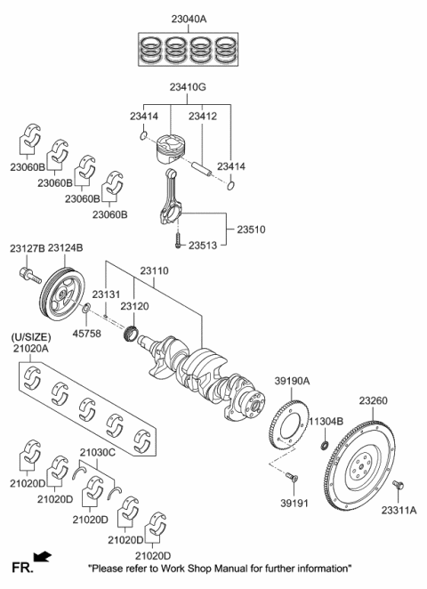 2019 Kia Optima Crankshaft & Piston Diagram 1