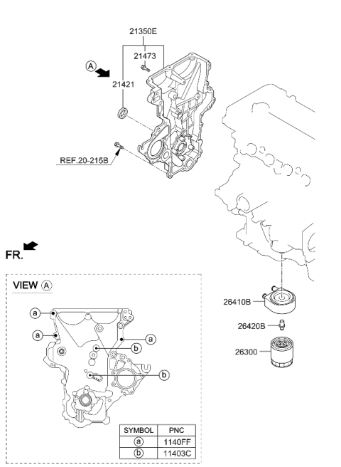 2019 Kia Optima Front Case & Oil Filter Diagram 1