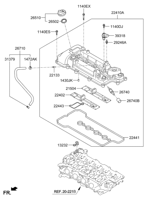 2020 Kia Optima Rocker Cover Diagram 1