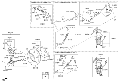 2020 Kia Optima Brake Master Cylinder & Booster Diagram