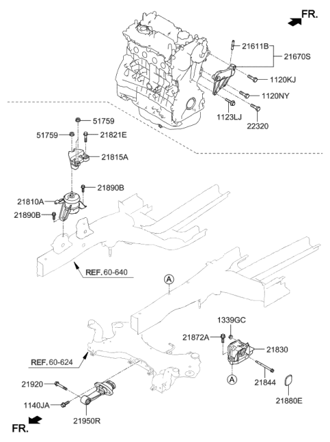 2020 Kia Optima Bracket Assembly-Transmission Diagram for 21830D4100