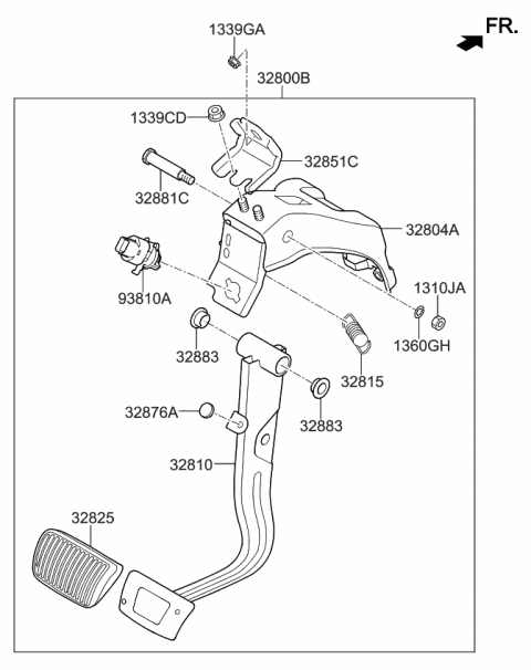 2020 Kia Optima Brake & Clutch Pedal Diagram