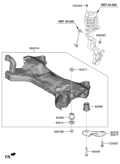 2019 Kia Optima STOPPER-CROSSMEMBER Diagram for 62478C1000