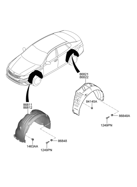 2020 Kia Optima Wheel Guard Diagram