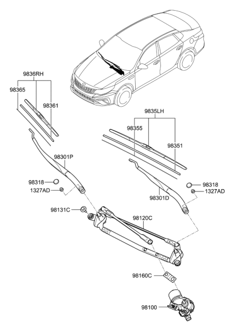 2020 Kia Optima Windshield Wiper Diagram