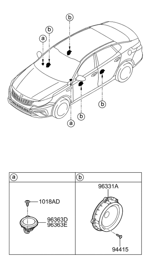 2020 Kia Optima Speaker Diagram 1