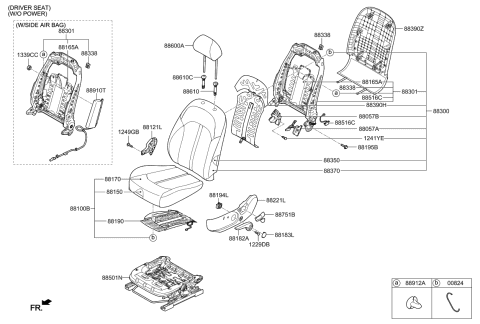 2020 Kia Optima Cap-Height Knob Diagram for 88015D5010WK