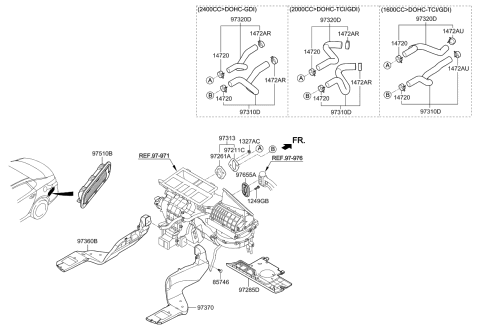 2020 Kia Optima Heater System-Duct & Hose Diagram