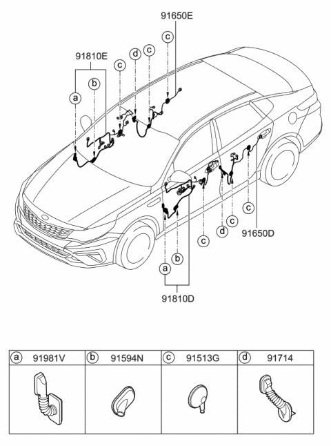 2020 Kia Optima Pac U Diagram for 91665D5020