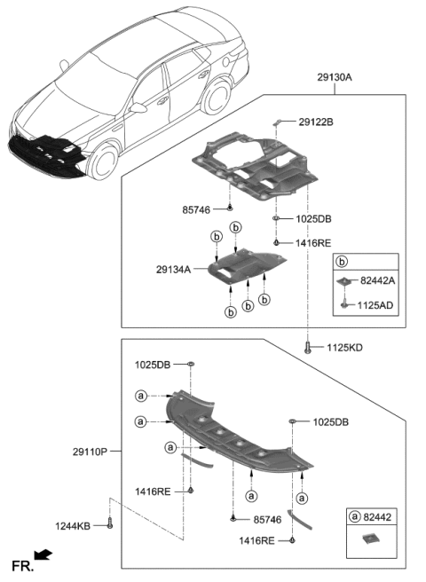 2020 Kia Optima Pad U Diagram for 29110D5500