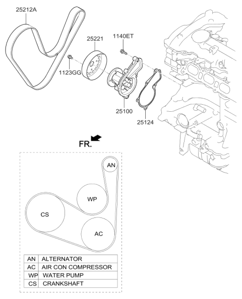 2014 Kia Forte Koup Coolant Pump Diagram 3