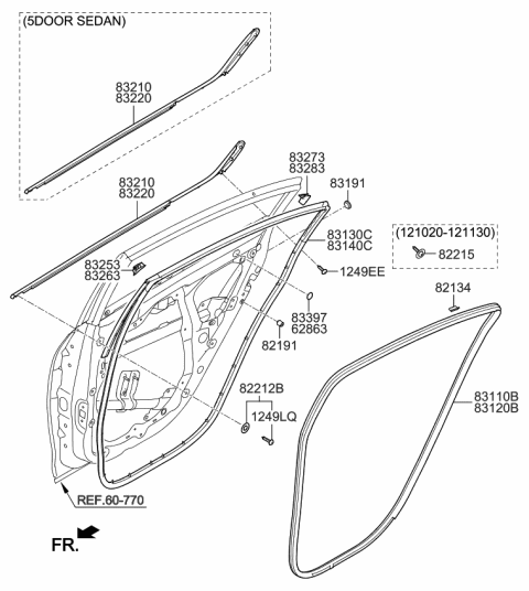 2016 Kia Forte Koup Rear Door Moulding Diagram