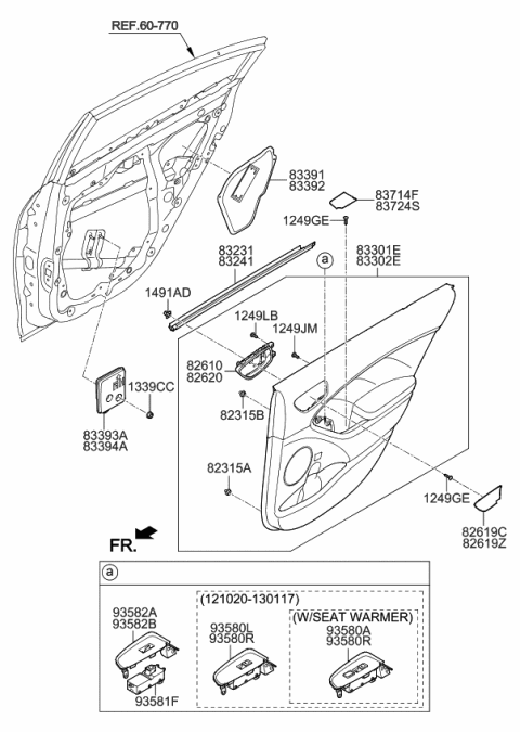 2014 Kia Forte Koup Rear Door Trim Diagram