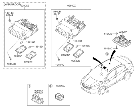 2016 Kia Forte Mic Assembly-Hands Free Diagram for 96575A7000WK