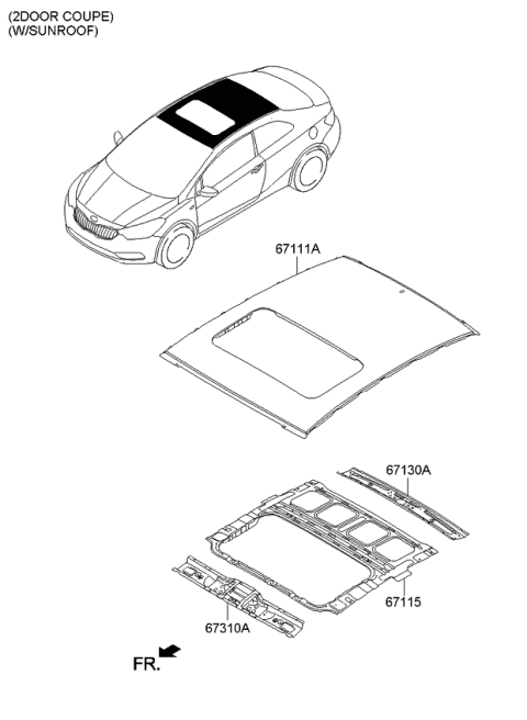 2014 Kia Forte Roof Panel Diagram 5