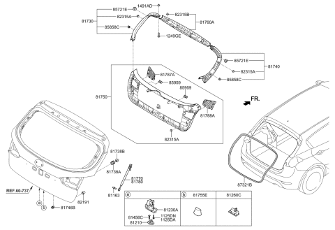 2014 Kia Forte Lifter Assembly-Tail Gate Diagram for 81780A7001