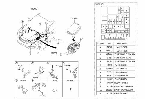 2014 Kia Forte Bracket-Wiring Mounting Diagram for 91931A2020