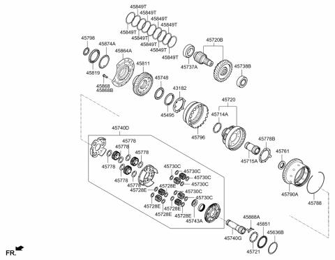 2015 Kia Forte Gear Kit-Automatic TRANSAXLE TRANSFE Diagram for 4572026012