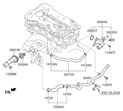 2015 Kia Forte Koup Coolant Pipe & Hose Diagram 3