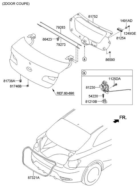 2014 Kia Forte Trunk Lid Trim Diagram 2