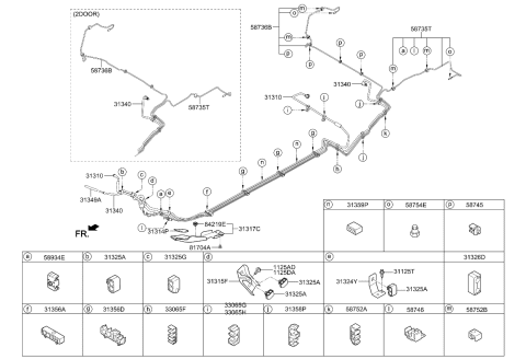 2014 Kia Forte Koup Protector-Fuel Tube Diagram for 31315A7000