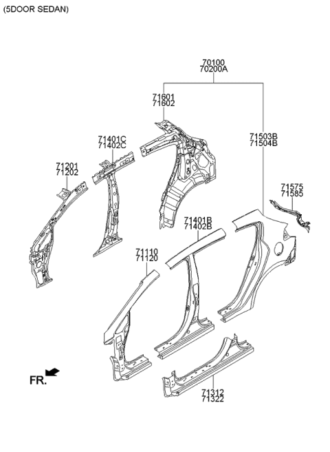 2016 Kia Forte Koup Side Body Panel Diagram 2