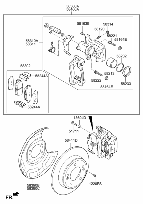 2014 Kia Forte Rear Wheel Brake Diagram