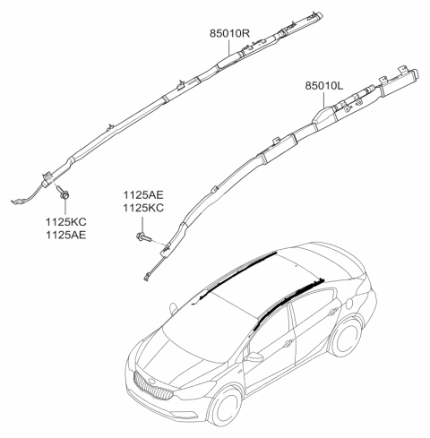 2015 Kia Forte Koup Curtain Air Bag Module, Right Diagram for 85020A7000