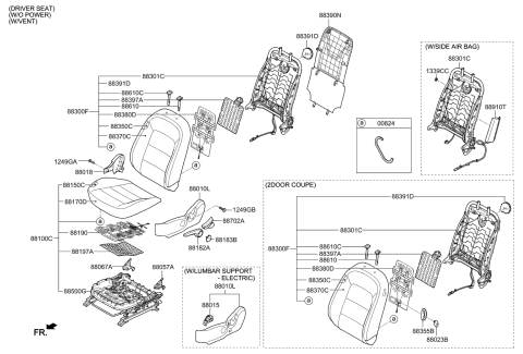 2015 Kia Forte Koup Knob-RECLINER Front LH Diagram for 88172A7000WK