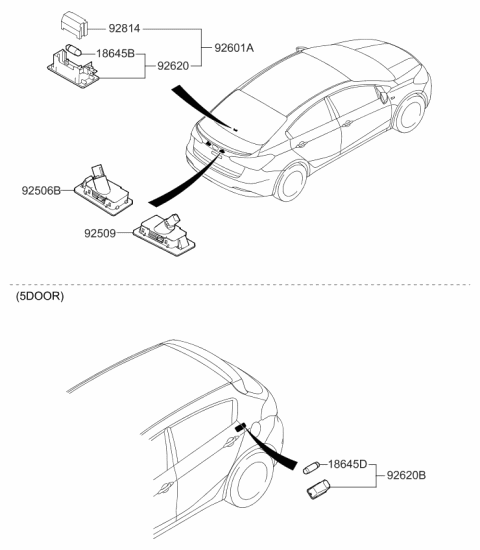 2016 Kia Forte Koup License Plate & Interior Lamp Diagram