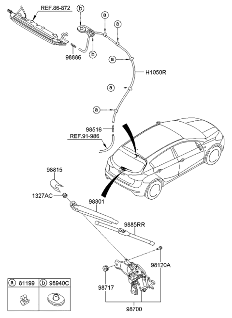 2015 Kia Forte Rear Wiper & Washer Diagram